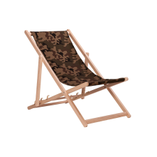 AGA Összecsukható fa napozóágy AGA - terepszínű barna kerti bútor