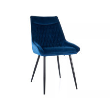  Agat Velvet Luxus Étkezőszék Kék Bársony Fekete Fém Vázzal bútor