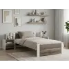  Ágy IKAROS DOUBLE 80 x 200 cm, fehér/trüffel tölgy Ágyrács: Lamellás ágyrács, Matrac: Coco Maxi 20 cm matrac