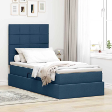  Ágy tárolóval és LED lámpával Kék 100 x 200 cm Poliészter ágy és ágykellék
