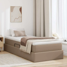  Ágy tárolóval és matraccal Cappuccino 90 x 200 cm Műbőr ágy és ágykellék