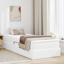  Ágy tárolóval és matraccal matracmal Fehér 90 x 190 cm Műbőr ágy és ágykellék