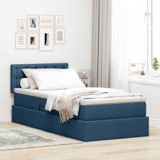  Ágy tárolóval és matraccal matracmal Kék 90 x 200 cm Faanyag ágy és ágykellék