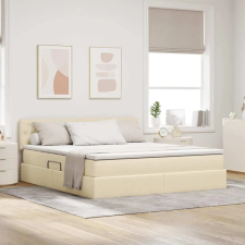  Ágy tárolóval és matraccal matracmal Krém 160 x 200 cm Faanyag ágy és ágykellék