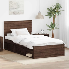  Ágykeret fejtámlával Barna Tölgy 100 x 200 cm Tömör fenyőfa ágy és ágykellék