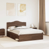  Ágykeret fejtámlával Barna Tölgy 140 x 200 cm Tömör fenyőfa