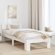  Ágykeret fejtámlával Fehér 100 x 200 cm Tömör fenyőfa ágy és ágykellék