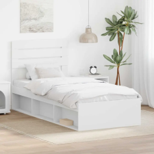  Ágykeret fejtámlával Fehér 90 x 200 cm Tömör fenyőfa ágy és ágykellék