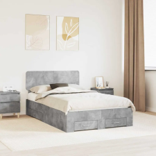  Ágykeret fejtámlával fiókkal Beton Szürke 120 x 200 cm Faanyag ágy és ágykellék