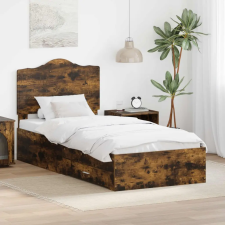  Ágykeret fejtámlával fiókkal Füstölt tölgy 90 x 190 cm Faanyag ágy és ágykellék