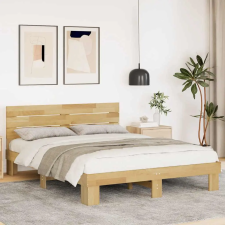  ágykeret fejtámlával matrac nélkül 135x190 cm tömör fa tölgyfa ágy és ágykellék