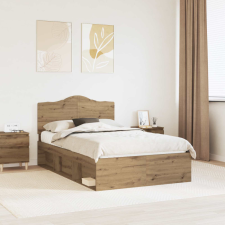  Ágykeret fejtámlával Művészi tölgy 120 x 190 cm Tömör fenyőfa ágy és ágykellék
