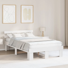  ágykeret fejvéggel fehér 120x200 cm tömör fenyőfa ágy és ágykellék