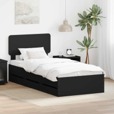  Ágykeret fiókkal fejtámlával Fekete 90 x 190 cm Mérnöki Fa ágy és ágykellék