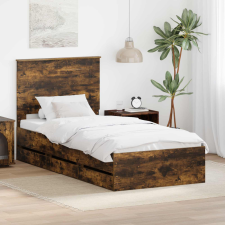  Ágykeret fiókkal tárolóval Füstölt tölgy 75 x 190 cm Mérnöki Fa ágy és ágykellék