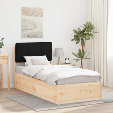  Ágykeret Kárpitozott Fejtámlával fejtámlával Fekete 80 x 200 cm ágy és ágykellék