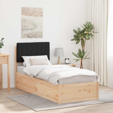  Ágykeret Kárpitozott Fejtámlával fejtámlával Fekete 80 x 200 cm ágy és ágykellék