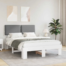  Ágykeret Kárpitozott Fejtámlával Világosszürke 150 x 200 cm ágy és ágykellék