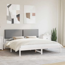  Ágykeret Kárpitozott Fejtámlával Világosszürke 180 x 200 cm ágy és ágykellék