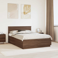  Ágykeret LED -es lámpákkal Barna Tölgy 150 x 200 cm Faanyag ágy és ágykellék
