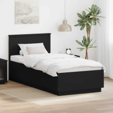  Ágykeret LED -es lámpákkal Fekete 70 x 190 cm Faanyag ágy és ágykellék
