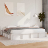  Ágykeret tárolóval Fehér 180 x 200 cm Tömör fenyőfa