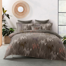  Ágyneműhuzat Nordic Flanel Barna narancs Zigzag mintás 7 részes lakástextília