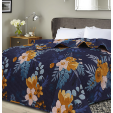  Ágytakaró FLOWERISH HEXAGON mintával, sötétkék Méret: 170 x 210 cm lakástextília