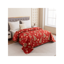  Ágytakaró GOLD CHRISTMAS mintával, piros Méret: 170 x 210 cm lakástextília