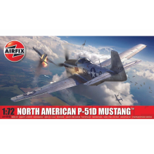 AIRFIX North American P-51D Mustang Vadászrepülőgép műanyag makett 1:72 (01004B) autópálya és játékautó