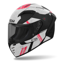 AIROH CONNOR Omega zárt motoros bukósisak matt fehér-piros bukósisak