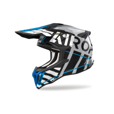 AIROH Strycker Brave 2024 motokrossz bukósisak fényes kék-szürke bukósisak