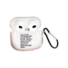 AirPods Átlátszó Ütésálló Szilikon Tok Grafikával - Fekete, AirPods 3 fülhallgató, fejhallgató tok