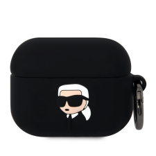  Airpods PRO 1 tartó: Karl Lagerfeld 3D Karl Head - fekete szilikon tok fülhallgató, fejhallgató tok