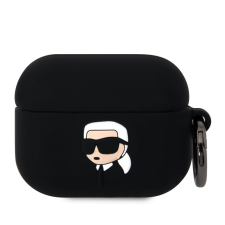  Airpods PRO 1 tartó: Karl Lagerfeld 3D Karl Head - fekete szilikon tok audió kellék