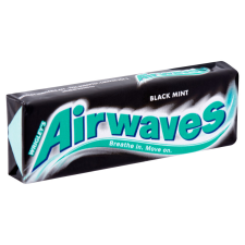Airwaves Black Mint mentol- és ánizsízű rágógumi 14 g csokoládé és édesség