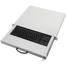 Aixcase 19" Rack 1U Tastatur DE Touchpad USB lichtgrau (AIX-19K1UKDETP-W) asztali számítógép kellék