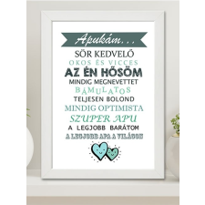  Ajándék Apának - Legjobb Apa falikép A3 grafika, keretezett kép