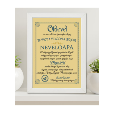  Ajándék nevelőapáknak - Apák napi oklevél grafika, keretezett kép