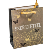  Ajándék tasak szeretttel felirattal arany-szürke 11x14cm