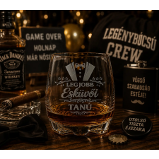 Ajándékbor Kft Legjobb Esküvői Tanú whisky pohár ajándéktárgy