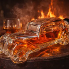 Ajándékbor Kft Old timer autó díszüveg és bor saját felirattal ajándéktárgy