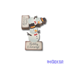  Ajándékkísérő 5db/csomag 6,5x4cm - Hóember dekorációs kellék
