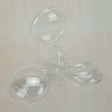 Ajándéktartó szétválasztható gömb műanyag lapos 7*7*2,5cm 5db/cs ajándéktasak