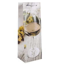  Ajándéktasak boros fehérbor 10x33x9cm dekorációs kellék
