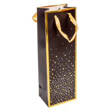  Ajándéktasak boros fekete-arany 12x36cm dekorációs kellék