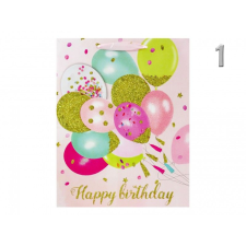  Ajándéktasak Happy Birthday rózsaszín/arany óriás 30x12x42cm 4féle 02901 ajándéktasak