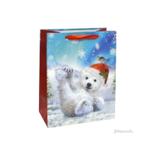 Ajándéktasak - kicsi havas táj jegesmacival ajándéktasak