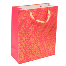  Ajándéktasak rózsaszín-arany 26x32cm dekorációs kellék