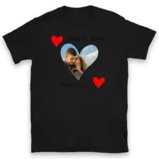 Ajándékverzum Egyedi fényképes póló Valentin napra Póló / fekete / 2XL ajándéktárgy